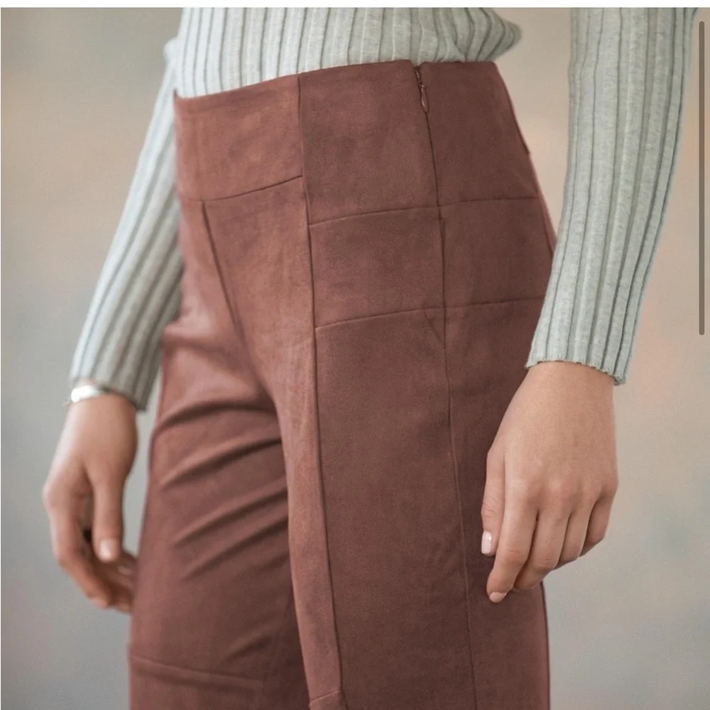 NWOT Sundance faux suede brown lux leggings - Picture 3 of 9